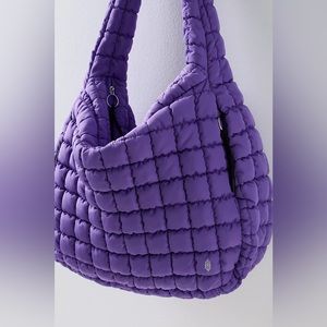 Free People Quilted Carryall Tote - Vivid Violet NWT